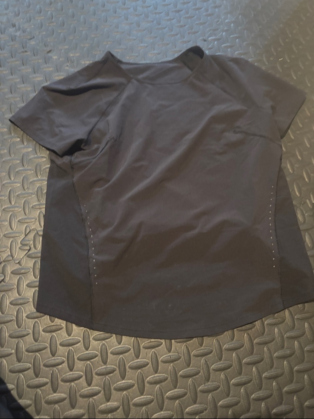 Black Short-Sleeve Active Top with Reflective Accents